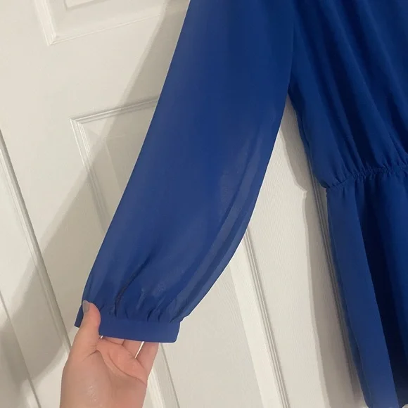 Express Royal Blue V-Neck Romper - Picture 5 of 6